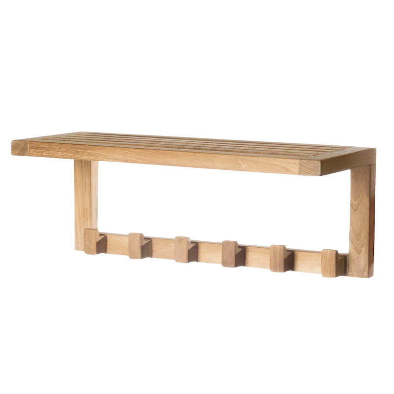 Wall Shelf with 6 Hooks